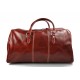 Mens leather duffle bag red shoulder bag travel bag luggage weekender carryon cabin bag