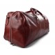 Mens leather duffle bag red shoulder bag travel bag luggage weekender carryon cabin bag