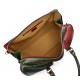 Mens leather duffle bag italian flag shoulder bag travel bag luggage weekender carryon green back