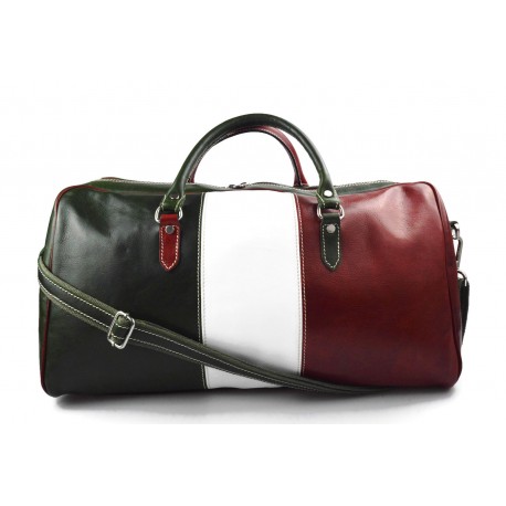 Sac de voyage en cuir homme femme bandoulière en cuir véritable sac de sport sac bagage à main drapeau italien vert