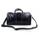 Mens leather duffle bag blue shoulder bag travel bag luggage weekender carryon cabin bag