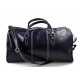 Mens leather duffle bag blue shoulder bag travel bag luggage weekender carryon cabin bag