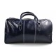 Mens leather duffle bag blue shoulder bag travel bag luggage weekender carryon cabin bag