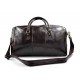 Mens leather duffle bag dark brown shoulder bag travel bag luggage weekender carryon cabin bag