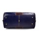 Mens leather duffle bag blue brown shoulder bag travel bag luggage weekender carryon cabin bag