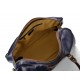 Mens leather duffle bag blue brown shoulder bag travel bag luggage weekender carryon cabin bag