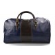 Mens leather duffle bag blue dark brown shoulder bag travel bag luggage weekender carryon cabin bag