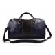 Mens leather duffle bag blue dark brown shoulder bag travel bag luggage weekender carryon cabin bag