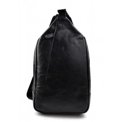 Sac à dos sac d'epaule homme femme en cuir bandoulière en cuir noir