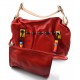 Borsa pelle donna rosso a spalla con pochette inclusa shopper