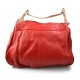 Borsa pelle donna rosso a spalla con pochette inclusa shopper