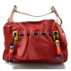 Women leather handbag with leather wallet clutch included shoulder bag tote bag clutch hobo bag red satchel