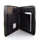Leather folder A4 document file folder A4 braided weaved leather zipped folder bag black