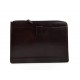 Maletin cartera en piel genuina italiana cartera bolso cartera de cuero marron oscuro organizador cuero carpeta de archivos