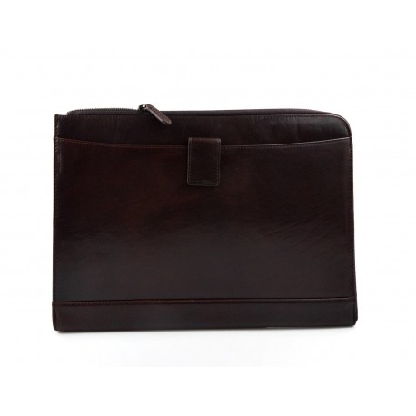 Maletin cartera en piel genuina italiana cartera bolso cartera de cuero marron oscuro organizador cuero carpeta de archivos