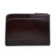 Maletin cartera en piel genuina italiana cartera bolso cartera de cuero marron oscuro organizador cuero carpeta de archivos