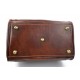 Ladies leather handbag doctor bag handheld shoulder bag brown made in Italy genuine leather bag