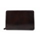 Maletin en piel genuina italiana marron oscuro cartera bolso cartera de cuero organizador cuero carpeta archivos