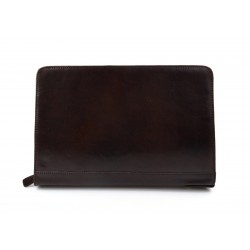 Maletin en piel genuina italiana marron oscuro cartera bolso cartera de cuero organizador cuero carpeta archivos