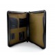 Leather folder A4 document file folder A4 black leather zipped document folder bag office folder document organiser