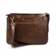 Leather folder A4 document file folder A4 brown leather zipped document folder bag with handles and shoulder strap