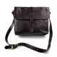 Sac cuir sac à bandoulière homme femme marron fonce sac d'épaule bandoulière