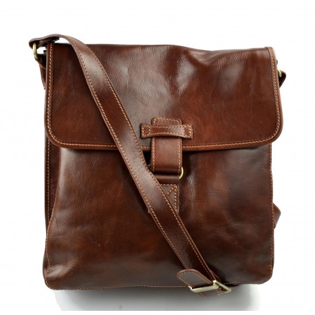 Bolso bandolera de cuero bolso espalda bolso hombre piel bolso de cuero marron