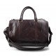 Duffle bag leather small duffel genuine leather travel bag dark brown