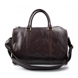 Bolsa de viaje bolsa cabina cuero bolso hombres mujeres marròn oscuro