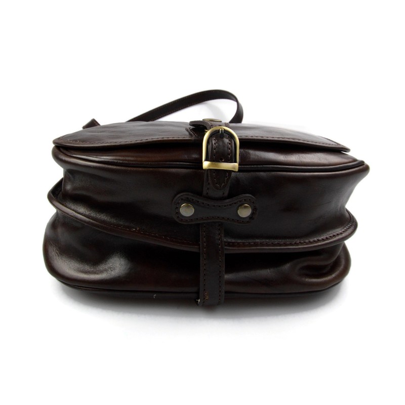 Ladies handbag leather bag clutch shoulder bag dark brown crossbody