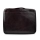 Leather folder document file folder A4 leather zipped folder bag dark brown