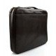 Leather folder document file folder A4 leather zipped folder bag dark brown