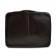 Leather folder document file folder A4 leather zipped folder bag dark brown