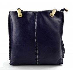 Bolso mujer piel azul bolso de mano bandolera en piel