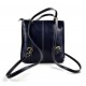 Borsa pelle donna blu zaino con manici a spalla