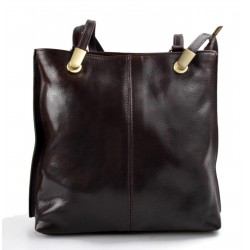 Bolso mujer piel marròn oscuro bolso de mano bandolera en piel