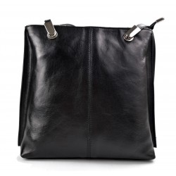 Borsa pelle donna nero zaino con manici a spalla