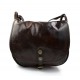 Bolsa de cuero de mujer marron oscuro made in Italy bandolera bolso de espalda bolso de piel