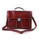 Leather briefcase business bag conference bag satchel red