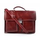 Leather briefcase business bag conference bag satchel red