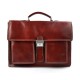 Leather briefcase business bag conference bag satchel red