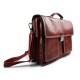 Leather briefcase business bag conference bag satchel red