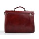 Leather briefcase business bag conference bag satchel red