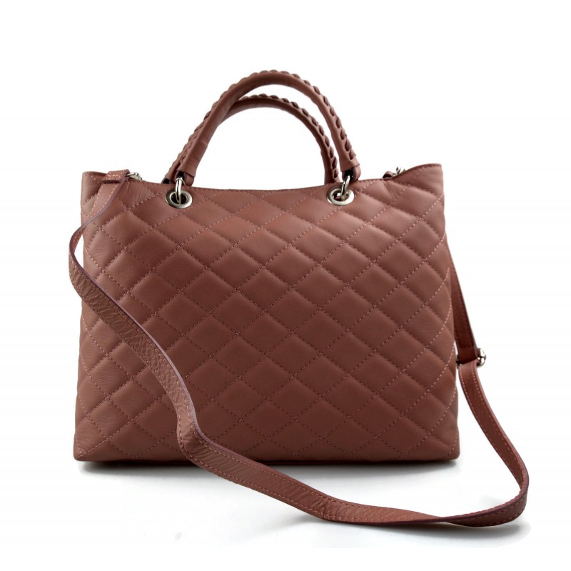 Leather women purse pink handbag leather shoulder bag leather shopper