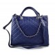 Leather women purse blue handbag leather shoulder bag leather shopper