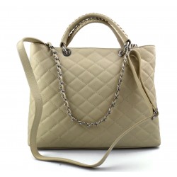 Bolsa cuero mujer bolso espalda en piel mujer bolso bandolera beige