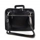 Leather folder A4 document file folder A4 black leather zipped document folder bag with handles and shoulder strap