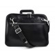 Leather folder A4 document file folder A4 black leather zipped document folder bag with handles and shoulder strap