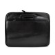 Leather folder A4 document file folder A4 black leather zipped document folder bag with handles and shoulder strap