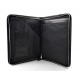 Leather folder office document folder A4 black leather zipped document